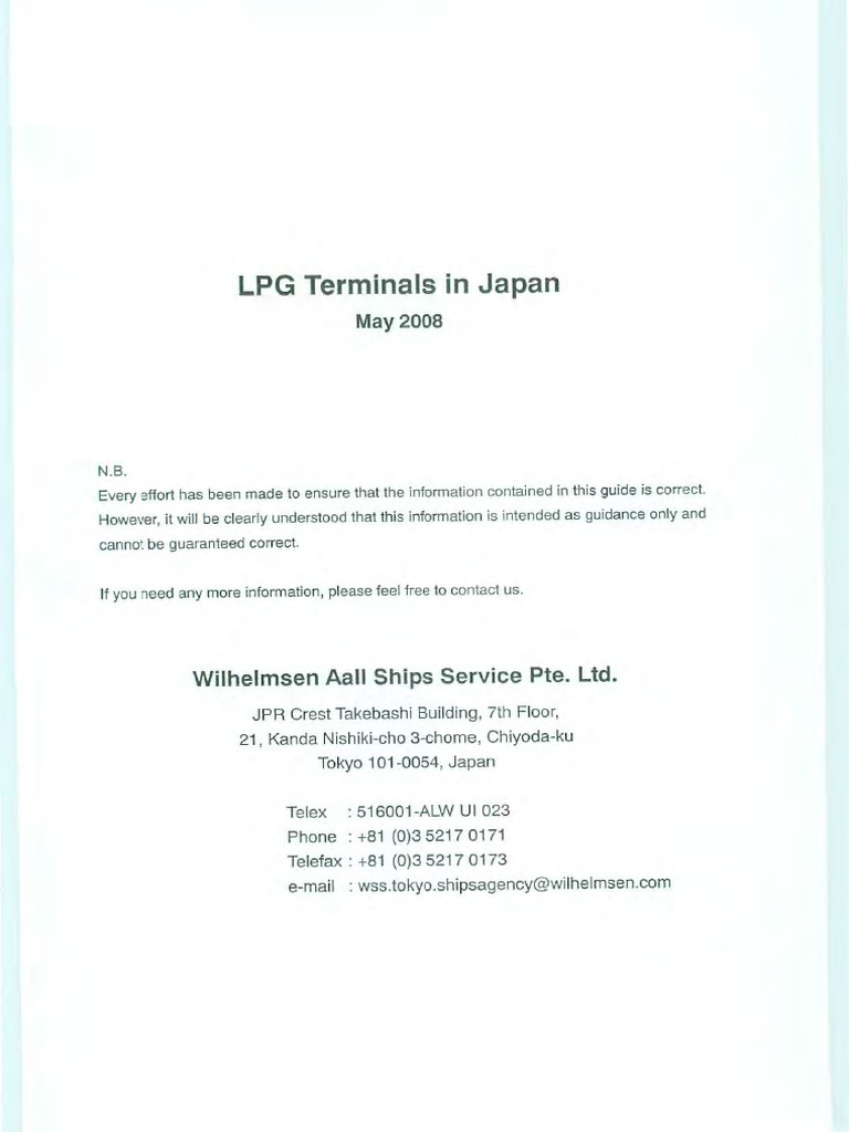 LPG Terminals in Japan - 2008 | PDF