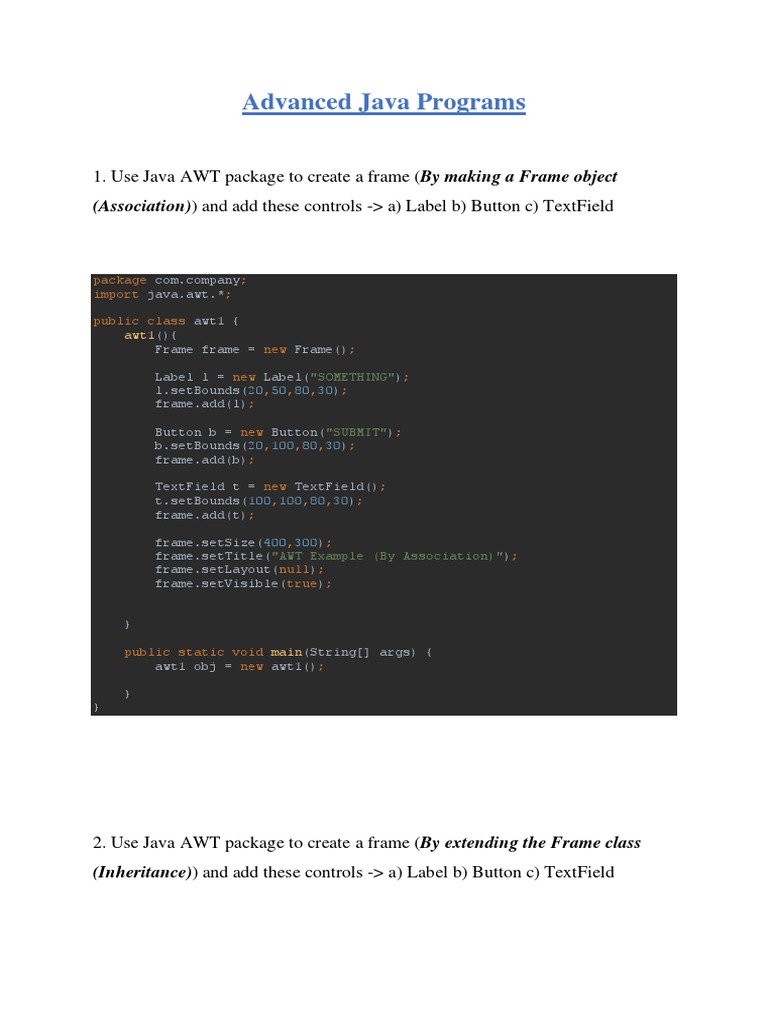 Advanced Java Programs 6th Sem | PDF | Software Development | Computing