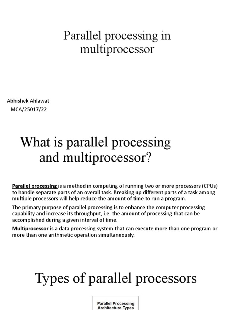 Multiprocessing | PDF | Electrical Engineering | Parallel Computing