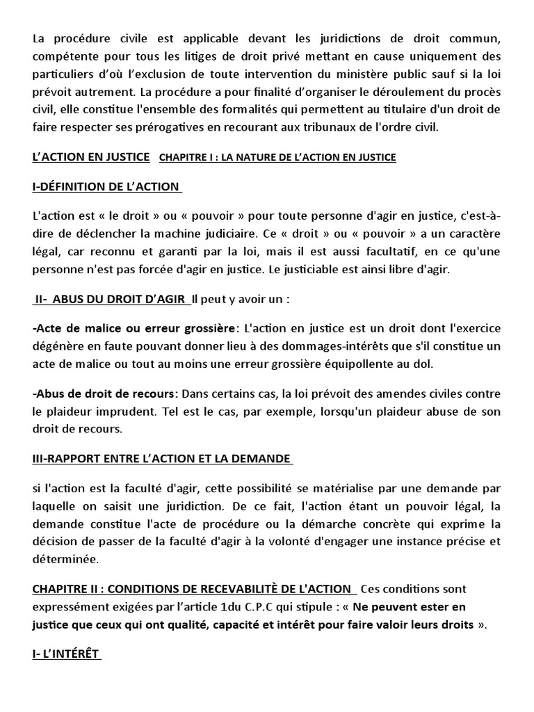 Conditions de l'action en justice civile | PDF | Compétence | Juge
