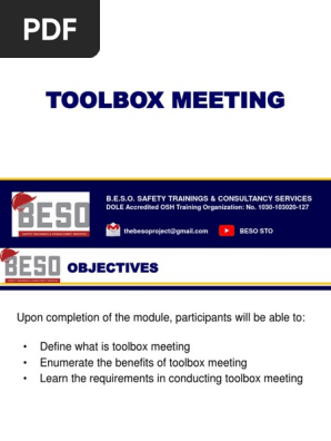 TOPIC 19  - TOOLBOX MEETING