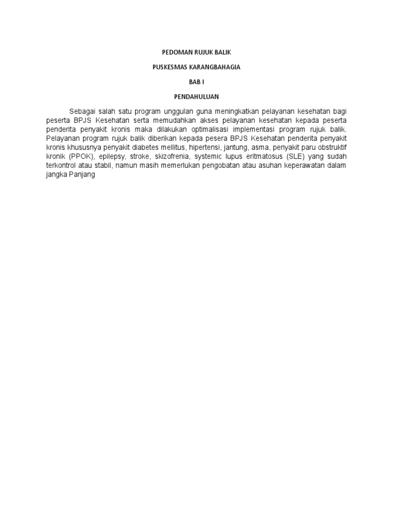 Pedoman Program Rujuk Balik BPJS | PDF | Pengembangan Diri | Kesehatan ...