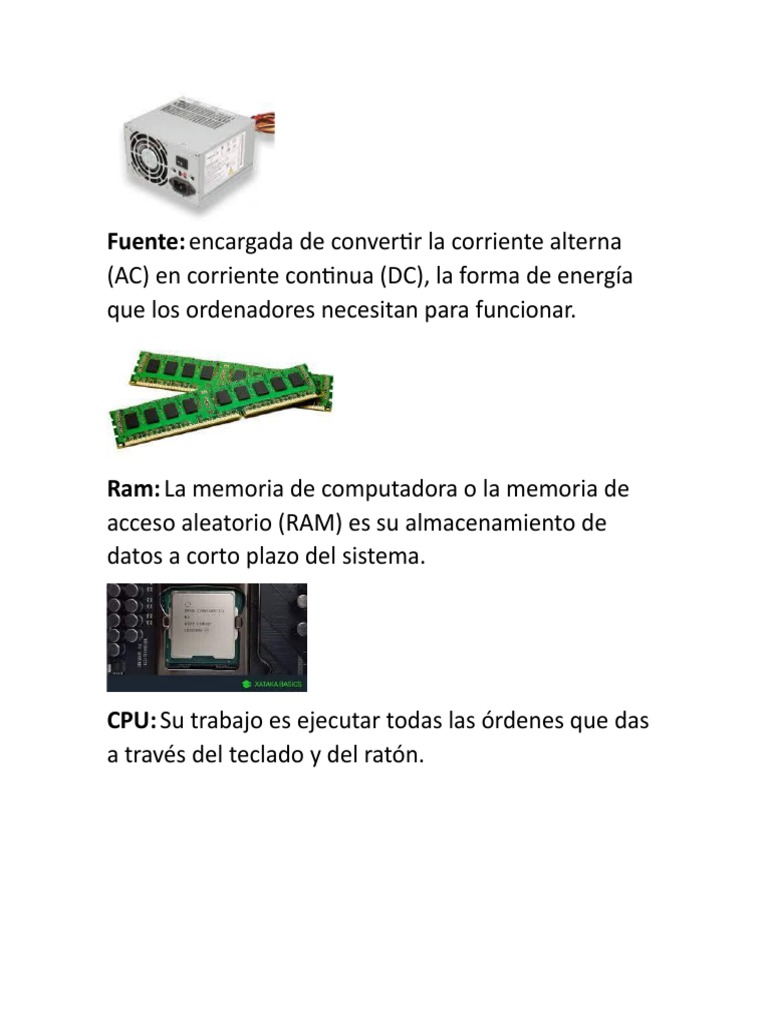 Partes de La Computadora | PDF | Hardware de la computadora | Disco duro
