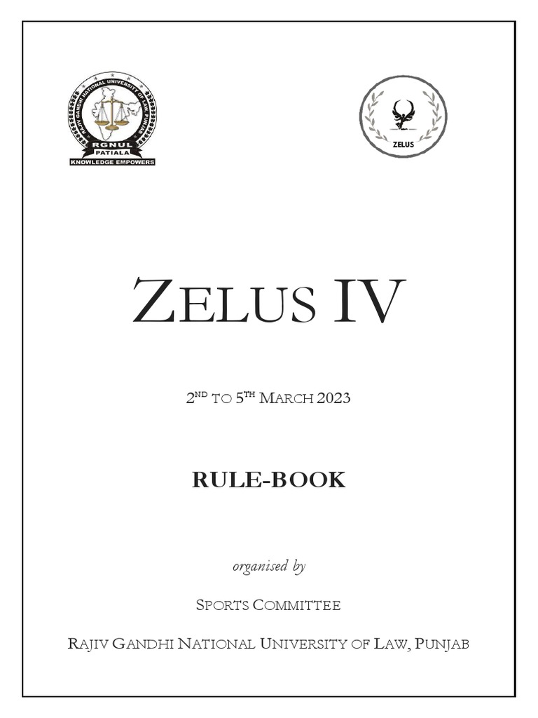 Zelus IV Rulebook PDF Track And Field Association Football
