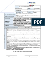 ACTIVIDAD DE APRENDIZAJE 3ro E (26 - 11-21)