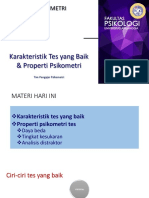 Pertemuan 5 Karakteristik Tes Yang Baik & Properti Psikometri