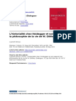 02-L'historialité Chez Heidegger Et Son Rapport À La Philosophie de La Vie de W. Dilthey, Giroux, Laurent