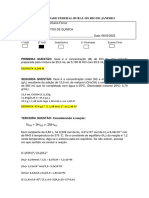 Prova de Fundamentos de Química Gabarito PDF