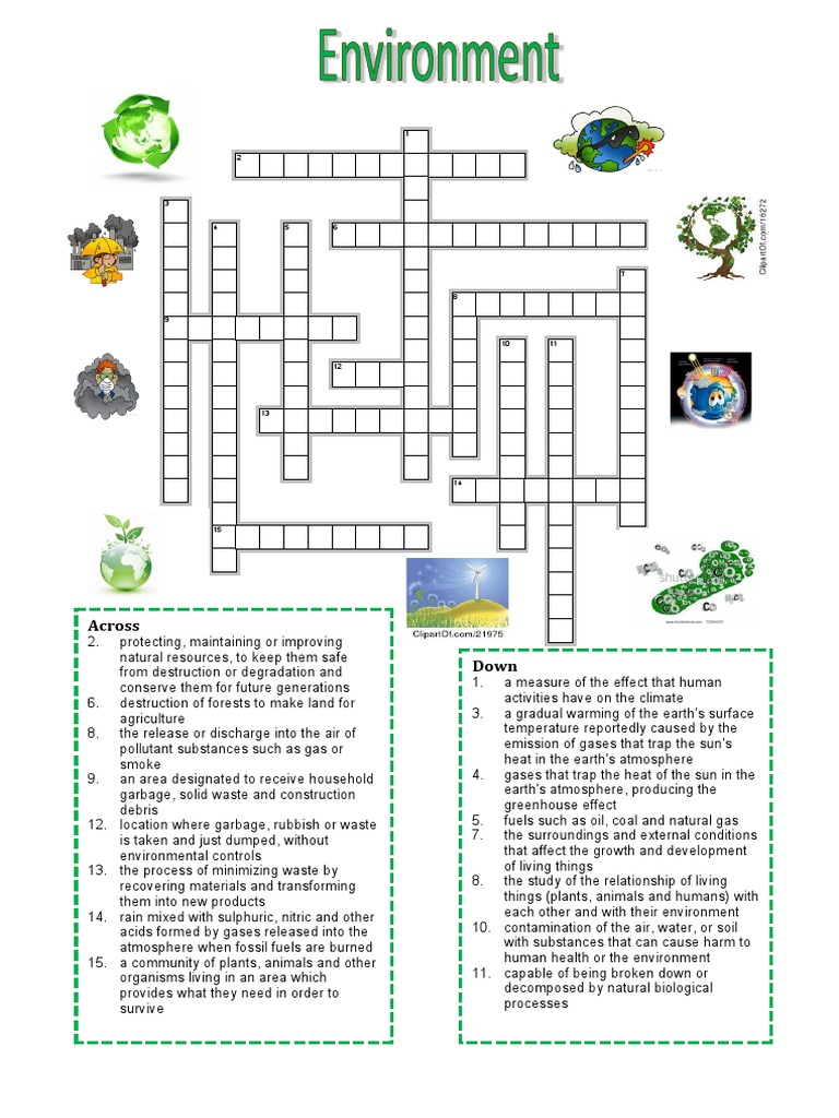 1.2 Environment Crossword PDF Waste Soil