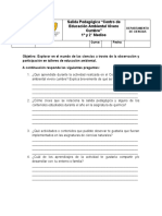 Guía de Trabajo Salida Departamento de Ciencias