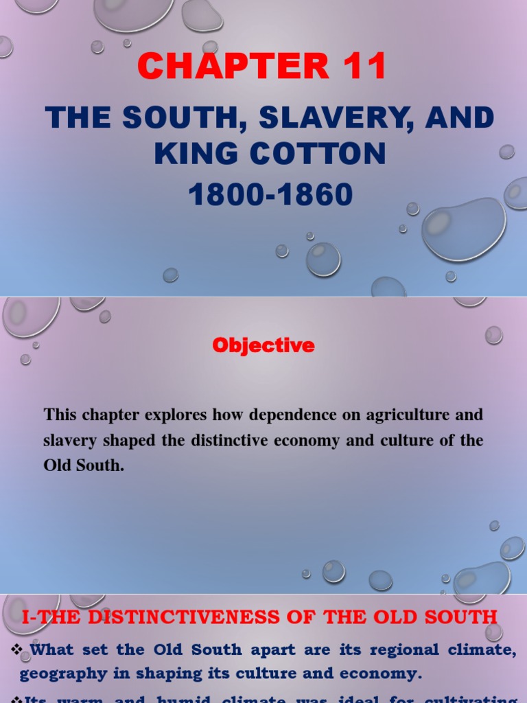 Chapter 11 The South Slavery and King Cotton PDF Southern United