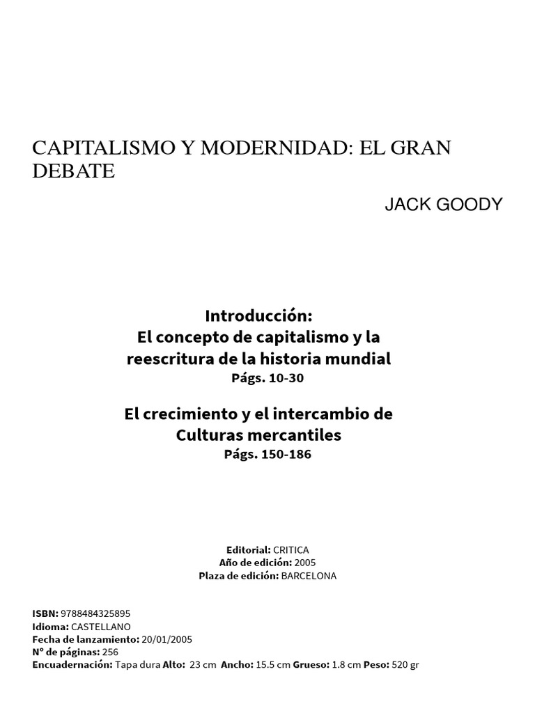 Capitalismo y Modernidad PDF | PDF | Sociedad | Capitalismo