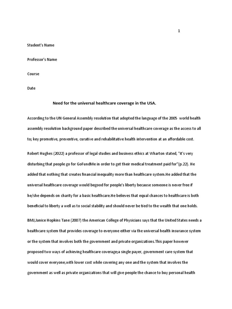 Need for universal healthcare coverage in the usa download free pdf