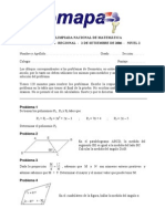 18° Olimpiada Nacional de Matemática OMAPA - Ronda Regional - 2006 - Nivel 2