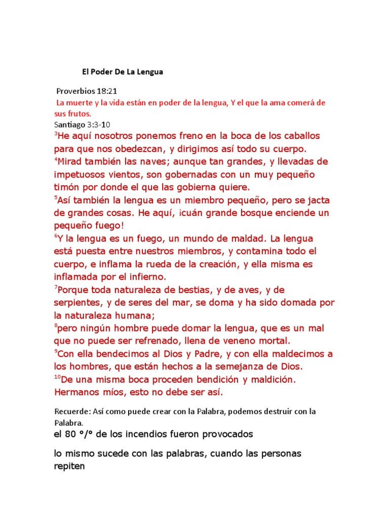 El Poder Transformador de la Lengua | PDF | Salmos