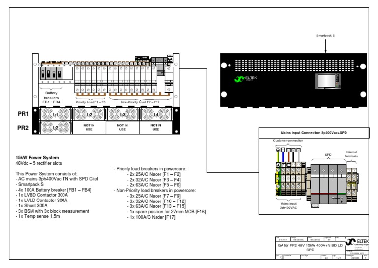 Eltek FP2 48V 15kW 400V+N BD LD SPD (GA 2321483 1 1) 1 PDF PDF