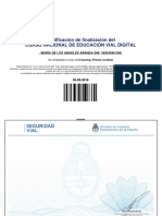 Certificado de finalización curso educación vial