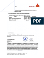 Certificado de Calidad Sikagrout 212 X 30 Kg. Lote 091333