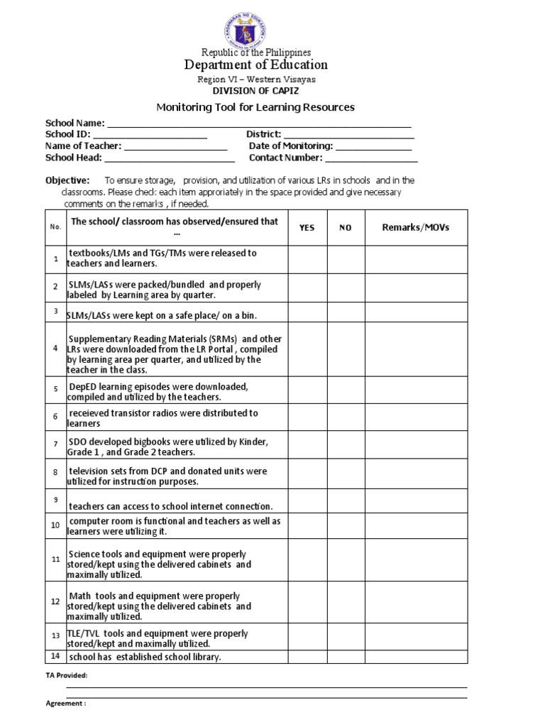 Final Monitoring Tool For LR 2023 | PDF | Learning | Computing