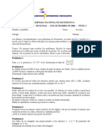 16° Olimpiada Nacional de Matemática OMAPA - Ronda Regional - 2004 - Nivel 3