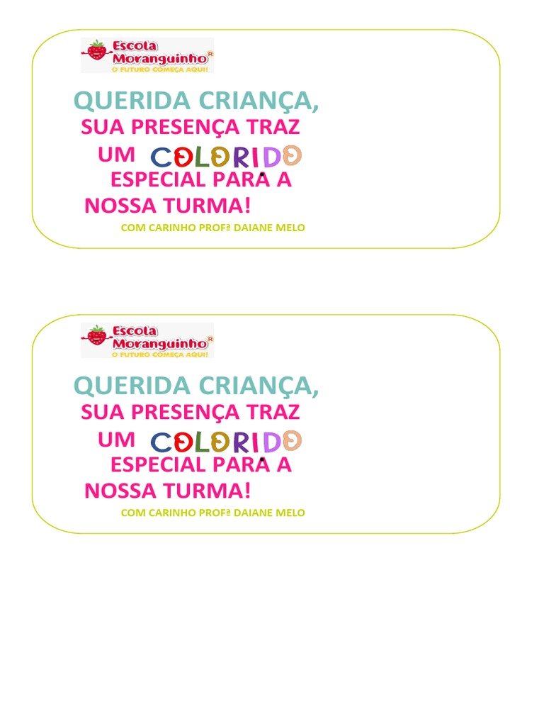 1º Dia De Aula Pdf