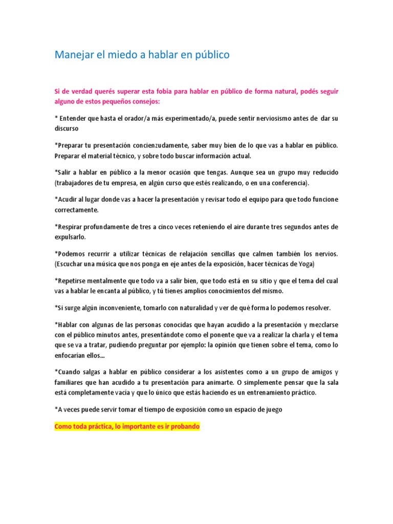 El Temor Oratorio. Cómo Manejarlo AHablarEnPublico PDF