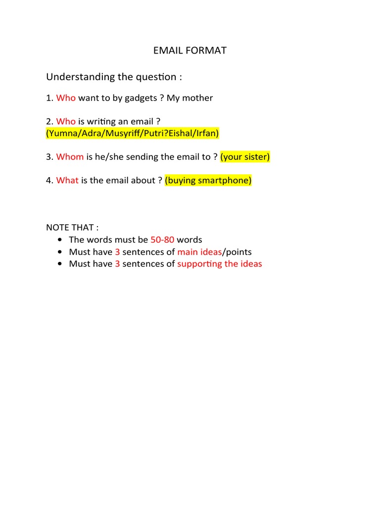 EMAIL FORMAT Notes Y4 | PDF | Communication