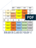 Horario de clases 3° grado A