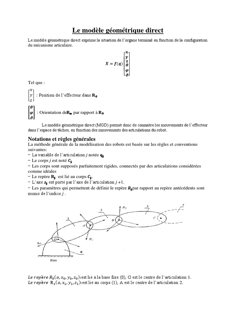 Modèle géométrique direct en robotique | PDF | Physique | Physique ...