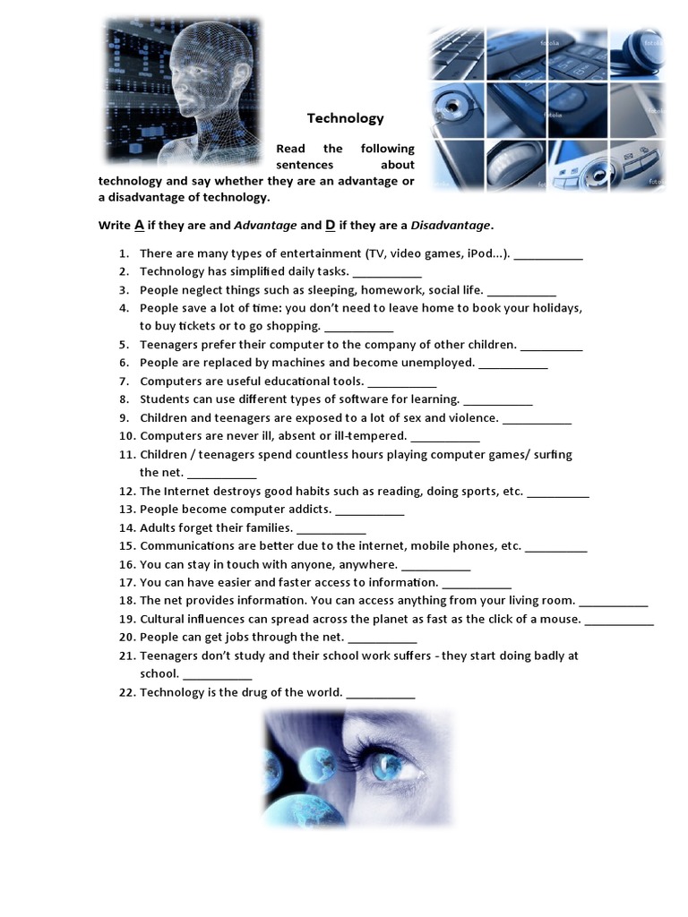 Technology Advantages and Disadvantages - 41431 | PDF