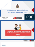 Mantenimiento locales educativos declaración gastos 2023