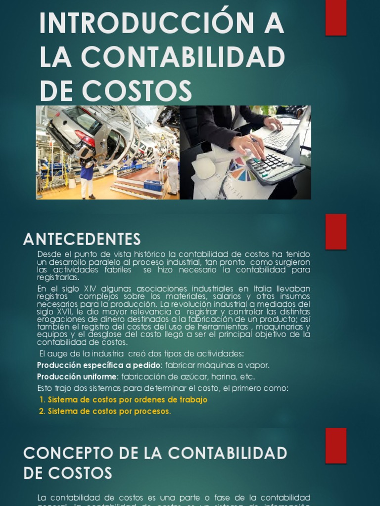 Introducción a la Contabilidad de Costos | PDF | Costo | Contabilidad ...