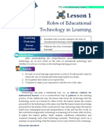 TTL Lesson 1 Roles of Educational Technology in Learning