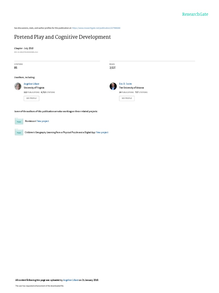 2010 CAP Pretend Play and Cognitive Development PDF