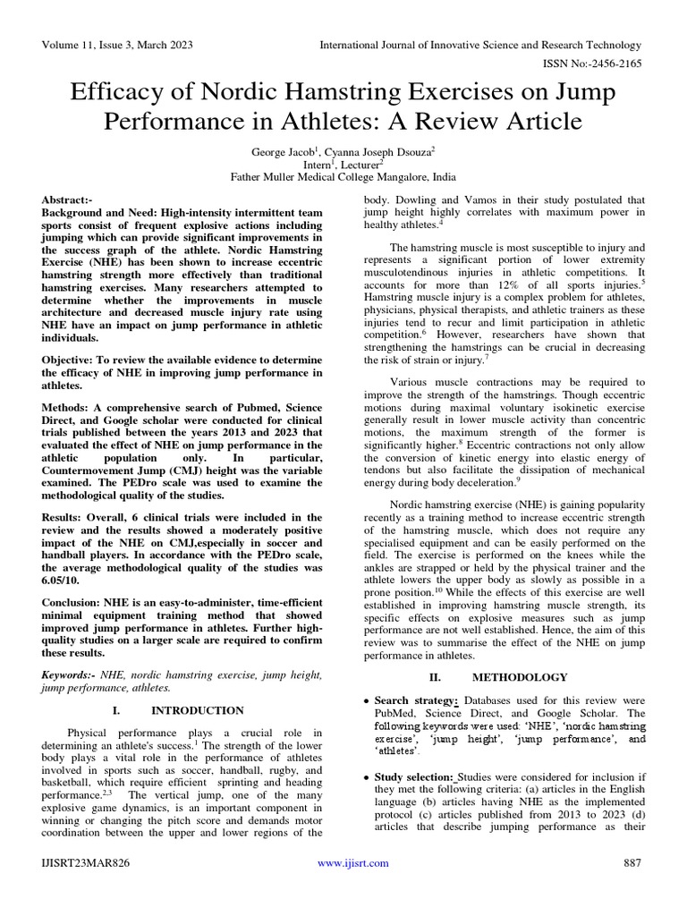 Nordic Hamstring Exercises & Jump Performance | PDF | Science & Mathematics
