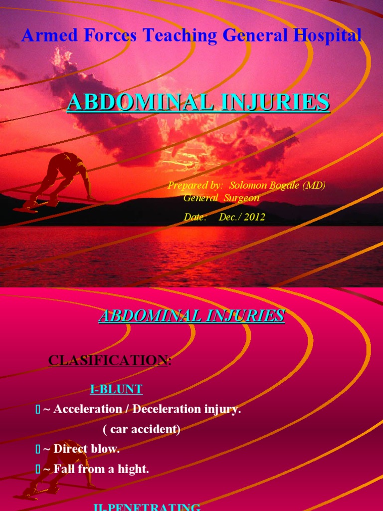 Abdominal Injury Management Overview | PDF | Injury | Surgery