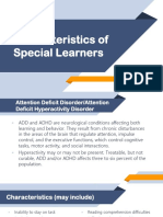 Characteristics of Special Learners