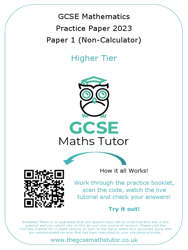 2023 Edexcel Higher Maths Paper 1 | PDF | Area | Mathematics