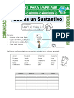 Ficha Que Es Un Sustantivo para Tercero de Primaria