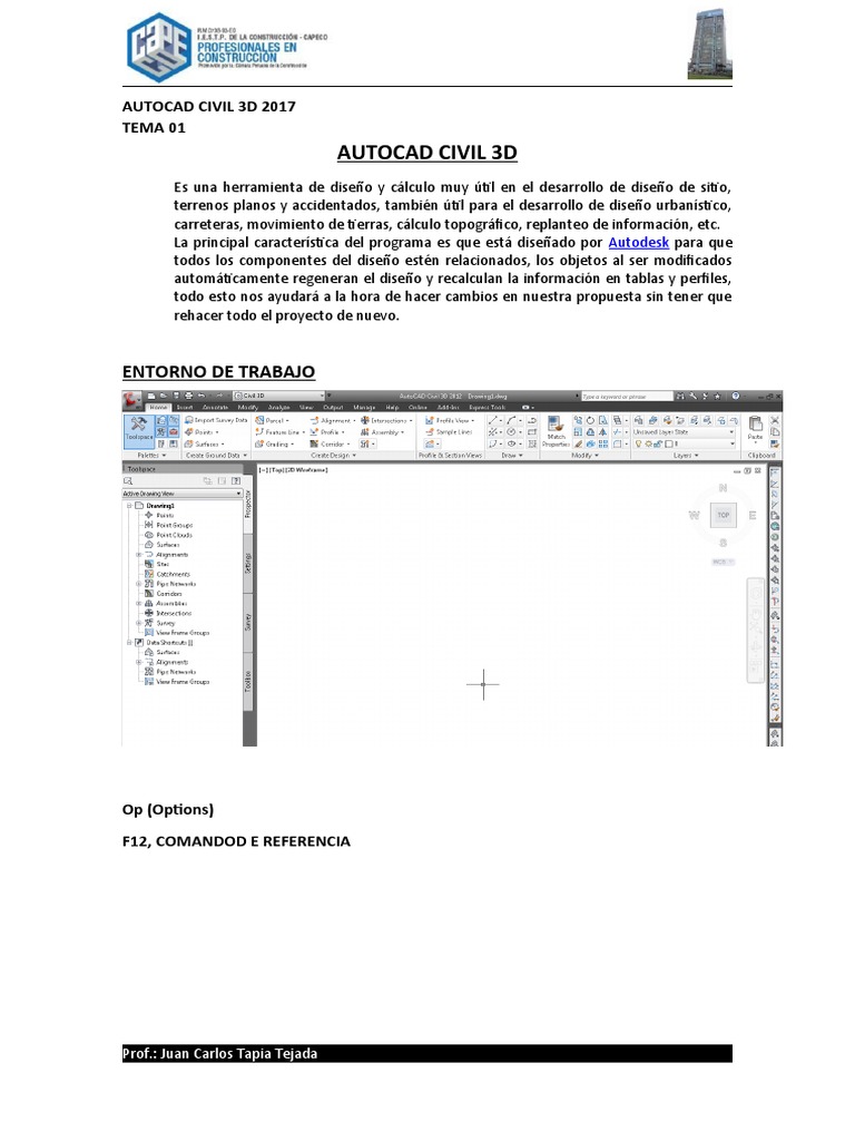Introducción a AutoCAD Civil 3D 2017 | PDF | Cad automático | Topografía