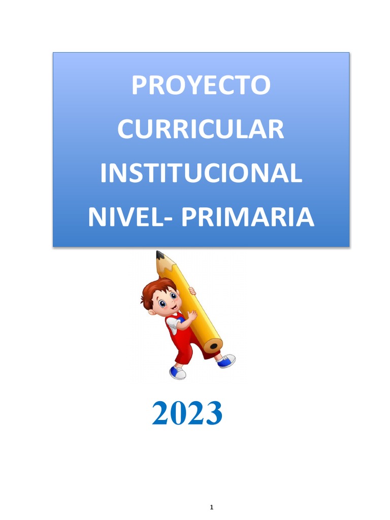 Proyecto Curricular Institucional Primaria | PDF | Plan de estudios ...