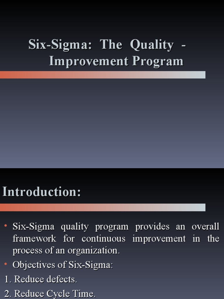 Six Sigma: Framework for Quality Improvement | PDF | Six Sigma ...