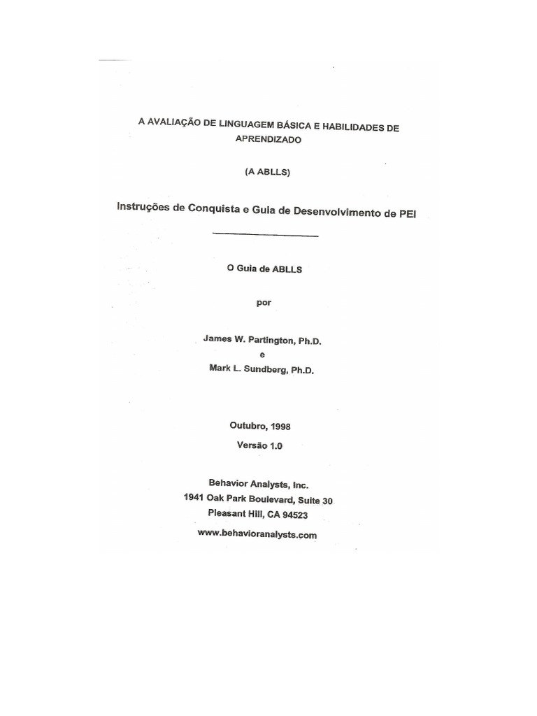 ABBLS - Português BR PDF | PDF