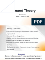Demand Theory: Presented By: Melani C. Quilloy, LPT, MBA