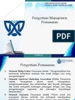 Pengertian Manajemen Pemasaran