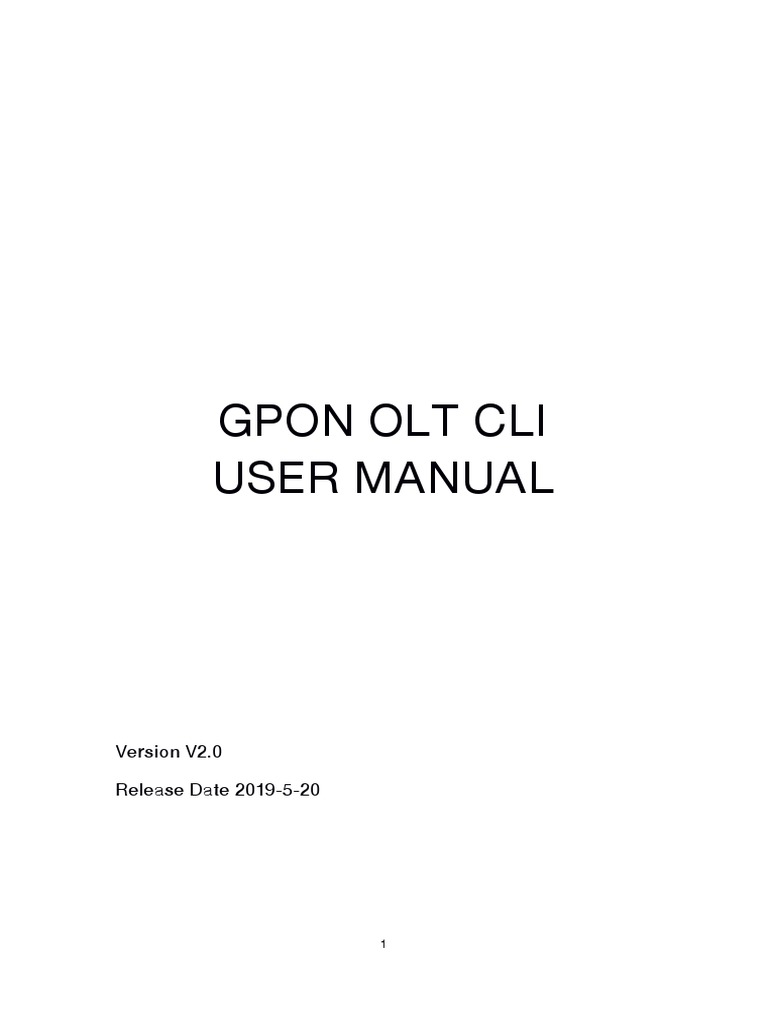 GPON OLT CLI User Manual V2.0 | PDF | Ip Address | Command Line Interface