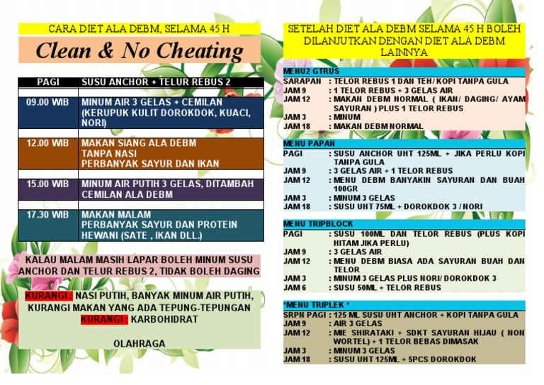 Diet DEBM 45 Hari: Menu dan Tips | PDF