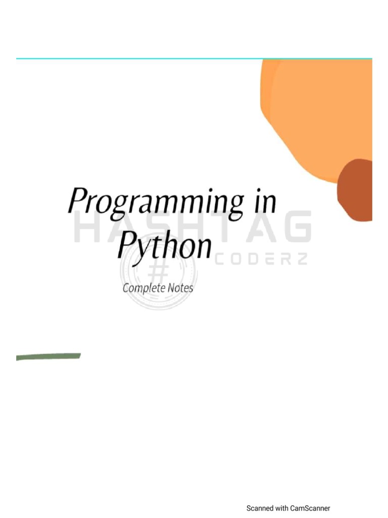 Python Notes | PDF