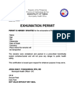 Exhumation Permit