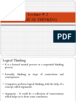 Lecture # 2 Logical Thinking